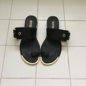 Michael Kors Black toe sandals with buckle
